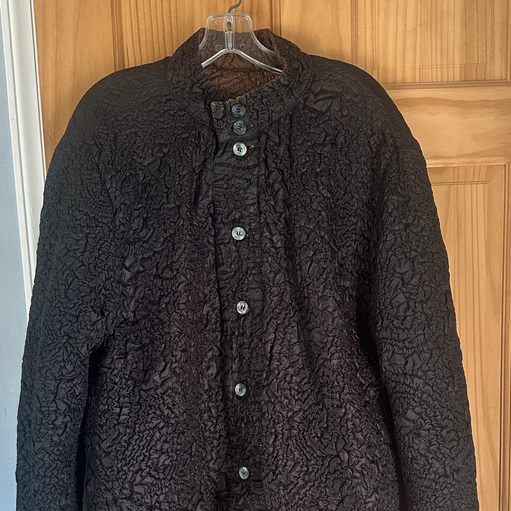 Textured Black Button-Up Jacket - image 1